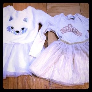 2 pairs of toddler girl long sleeve tutu dresses